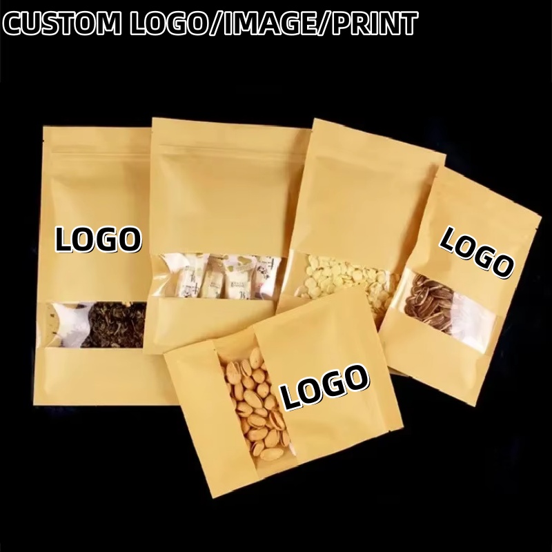 Sacos de papel kraft com fundo - Logo Food Snack avaliação e preço